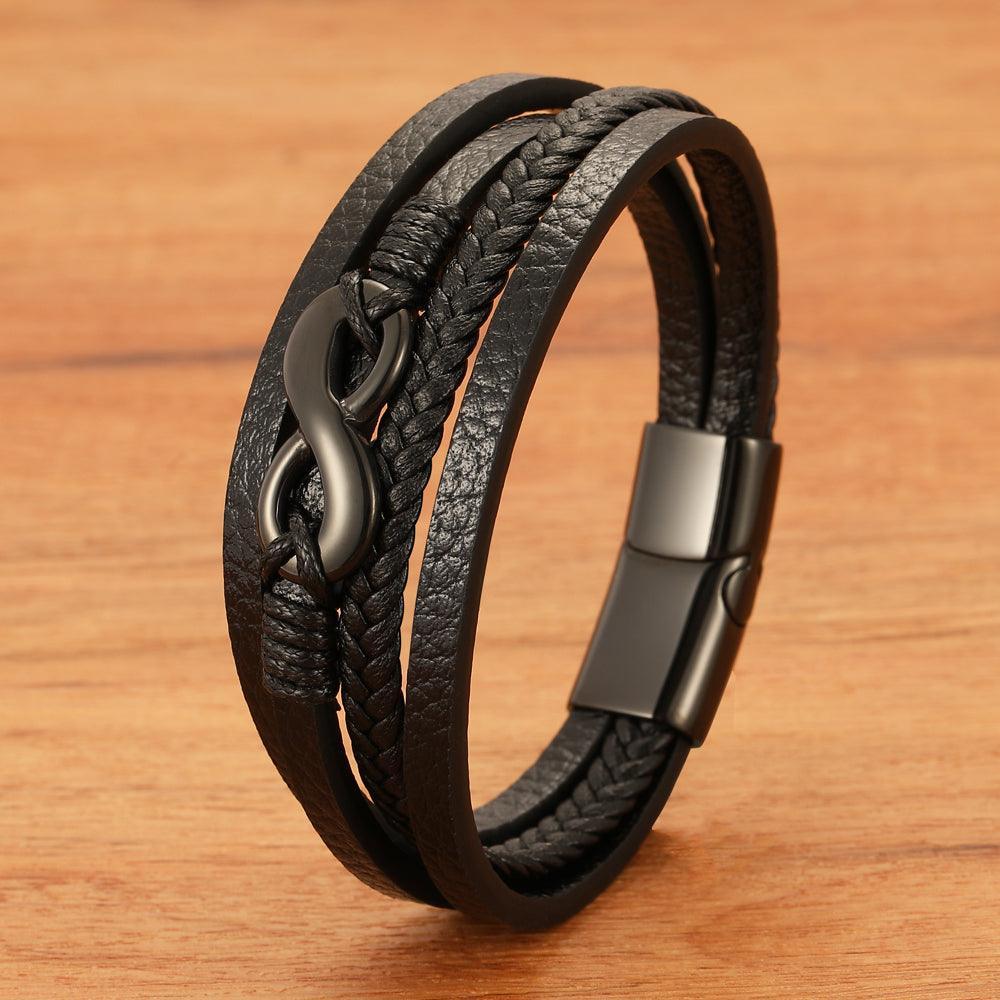 Infinity Leather Men’s Bracelet