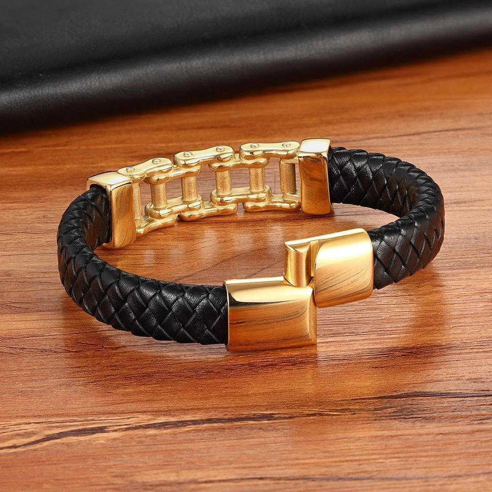 Chain Leather Men’s Bracelet